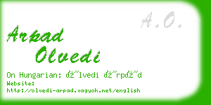 arpad olvedi business card